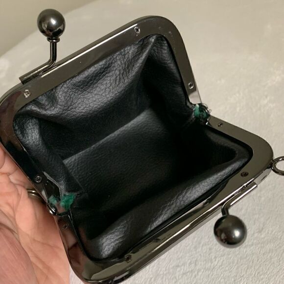 Pink Real Shearling Handmade Kisslock Mini Clutch, Coin Pouch, Crossbody - Picture 10 of 11